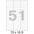 Этикетки самоклеящиеся Комус 70х16,9 мм/51 шт. на листе А4 (25л