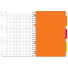 Бизнес-тетрадь 140л,кл,А4,SPIRAL BOOK Синий,евроспир,обл.пласт,раздел.84101