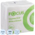Салфетки бумажные FOCUS Economic Choice белые 24x24 см 1сл 100 шт/уп МСК