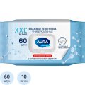 Полотенца влажные AURA FAMILY с антиб.эфф. big-pack с крышкой 60шт/уп КК/10