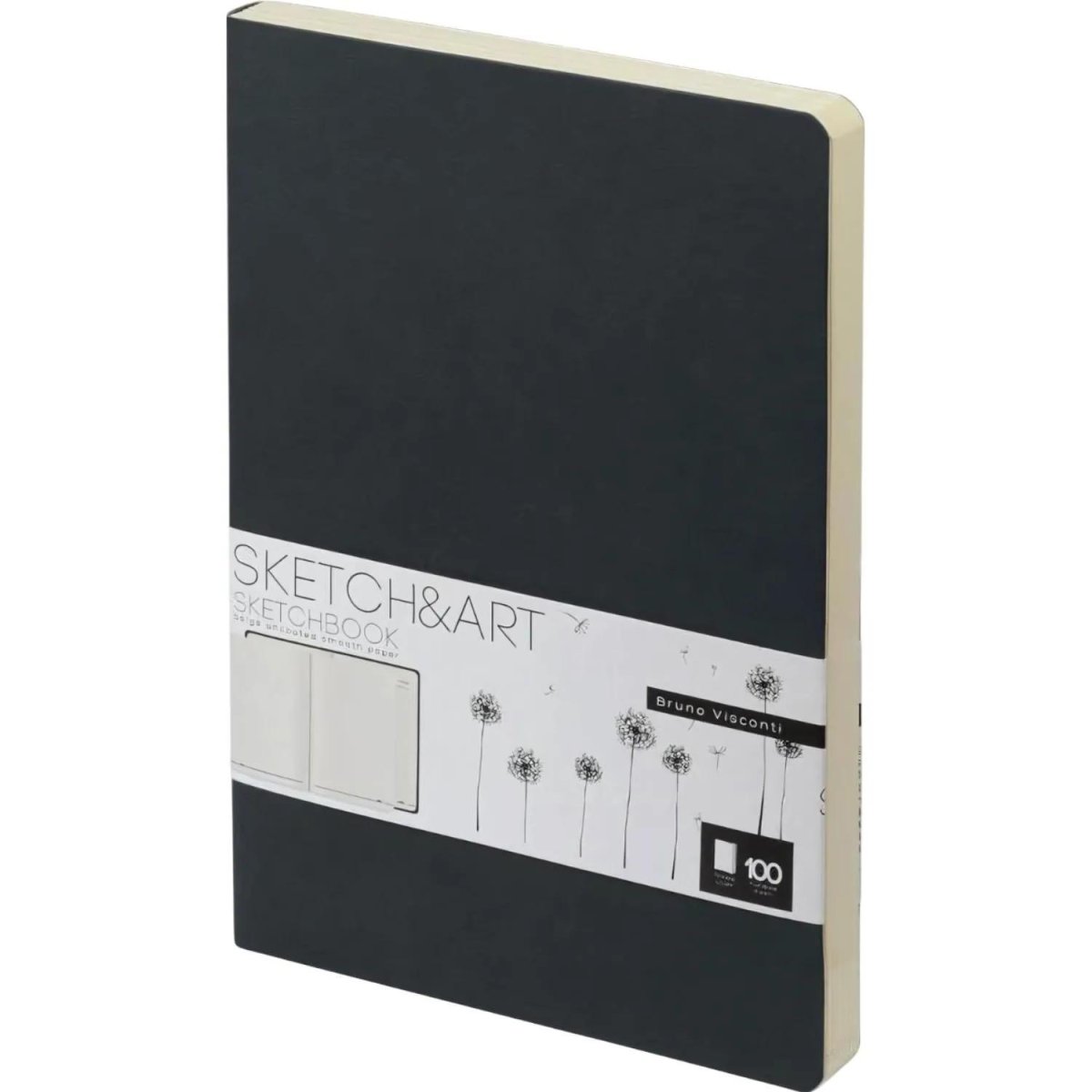 Скетчбук S&A ORIGINAL 140х210 100л БЕЖ 100г книжн.перепл.мягк.черн 1-500/01