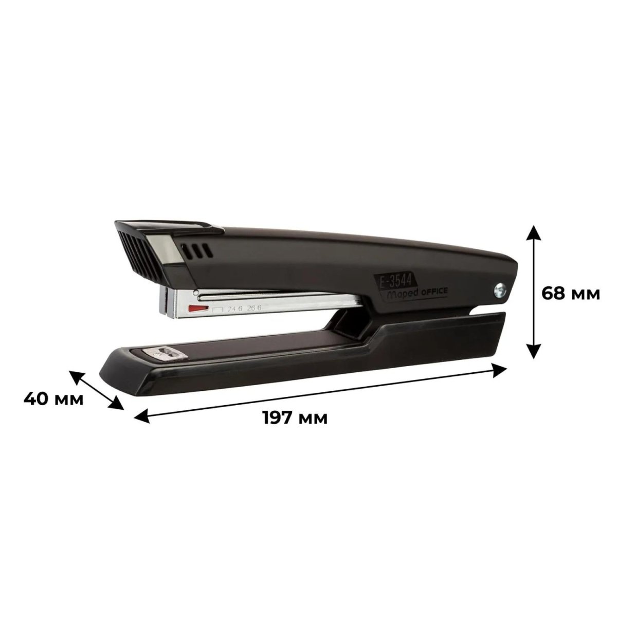 Степлер Maped ESSENTIALS METAL до25л,N24/6-26/6,метал,гл.зак82мм,чер,354411