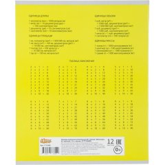 Тетрадь школьная А5, 12 л. клетка, Интенсив Желтый, 10шт/уп арт.1711049