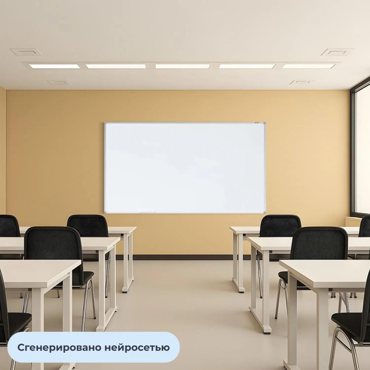 Доска магнитно-маркерная 100х200см, в алюминиевой раме, лак