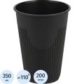 Стакан одноразовый ПП д/гор. напит. 350мл/d-90мм, черн. 200 шт/кор (1034Ч)