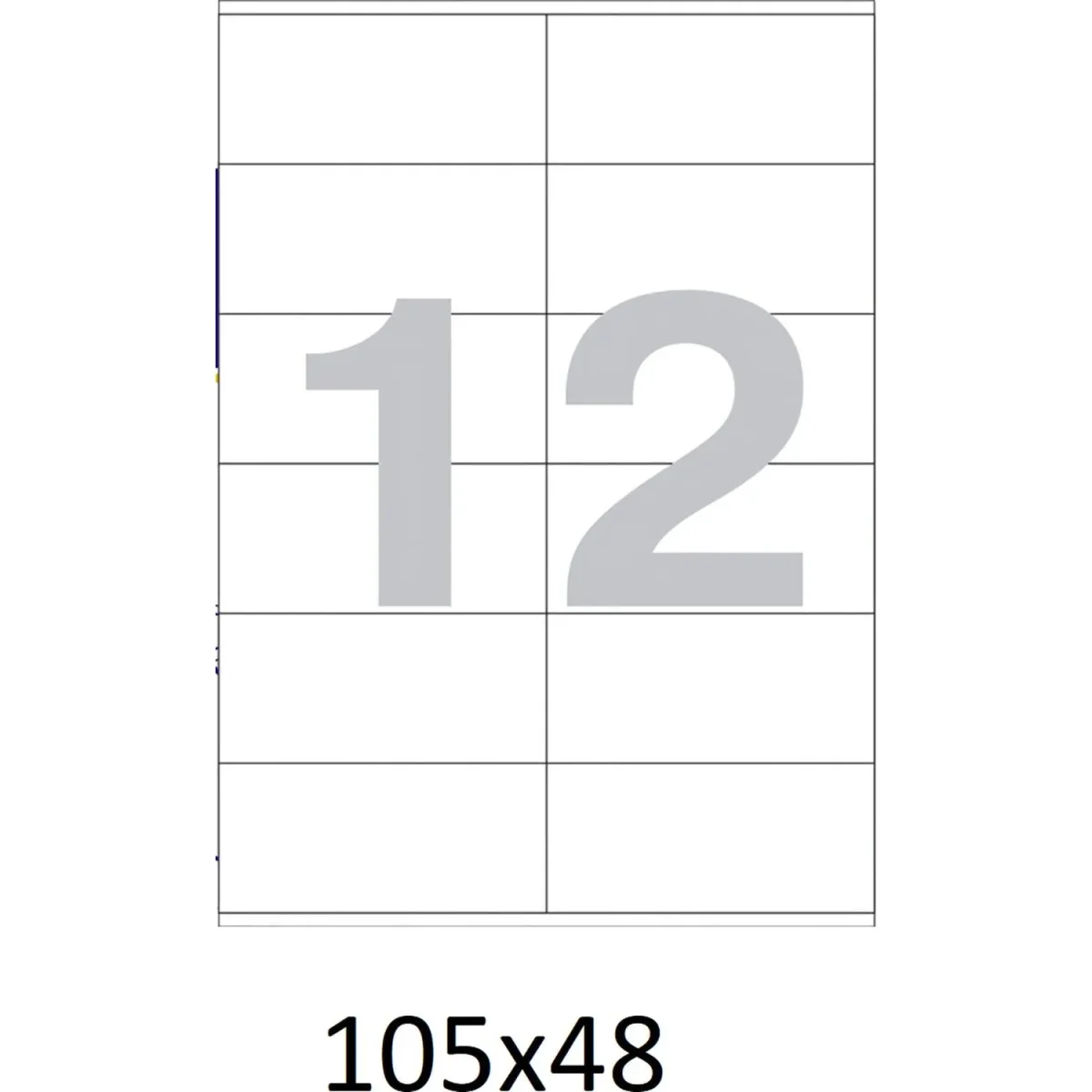 Этикетки самоклеящиеся 105х48 мм, 12 шт. на лист.А4 100л