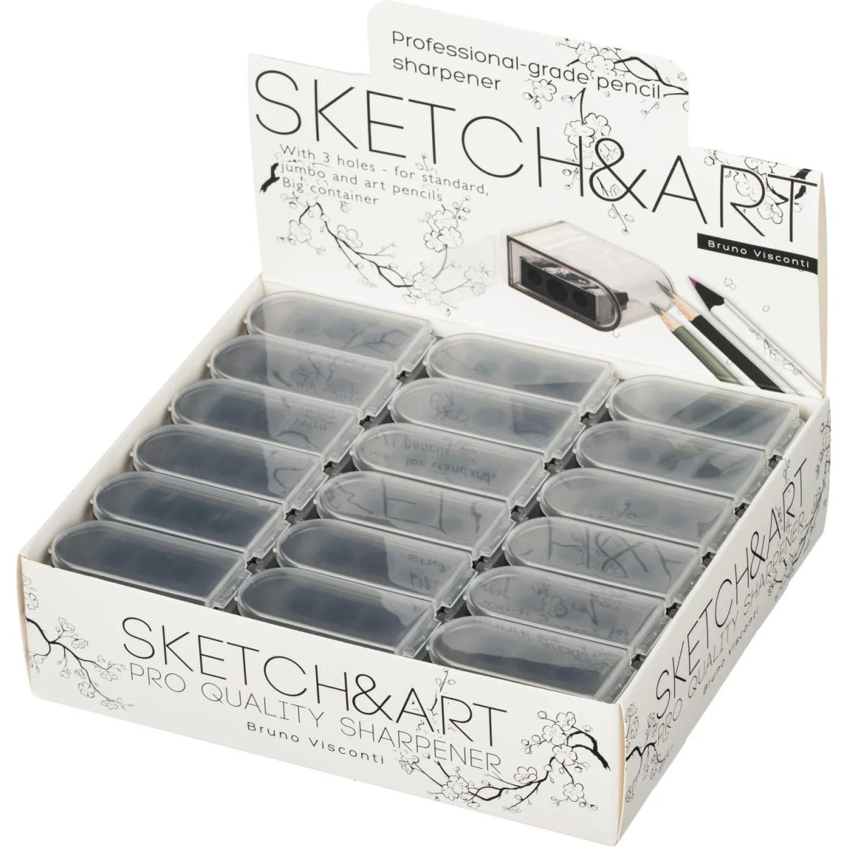 Точилка с контейнером Bruno Visconti SKETCH&ART, 3 отверстия, 35-0044