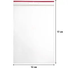 Пакет с замком (Zip Lock) с европодвесом 12 х 17 см, 60 мкм, 100 шт/уп