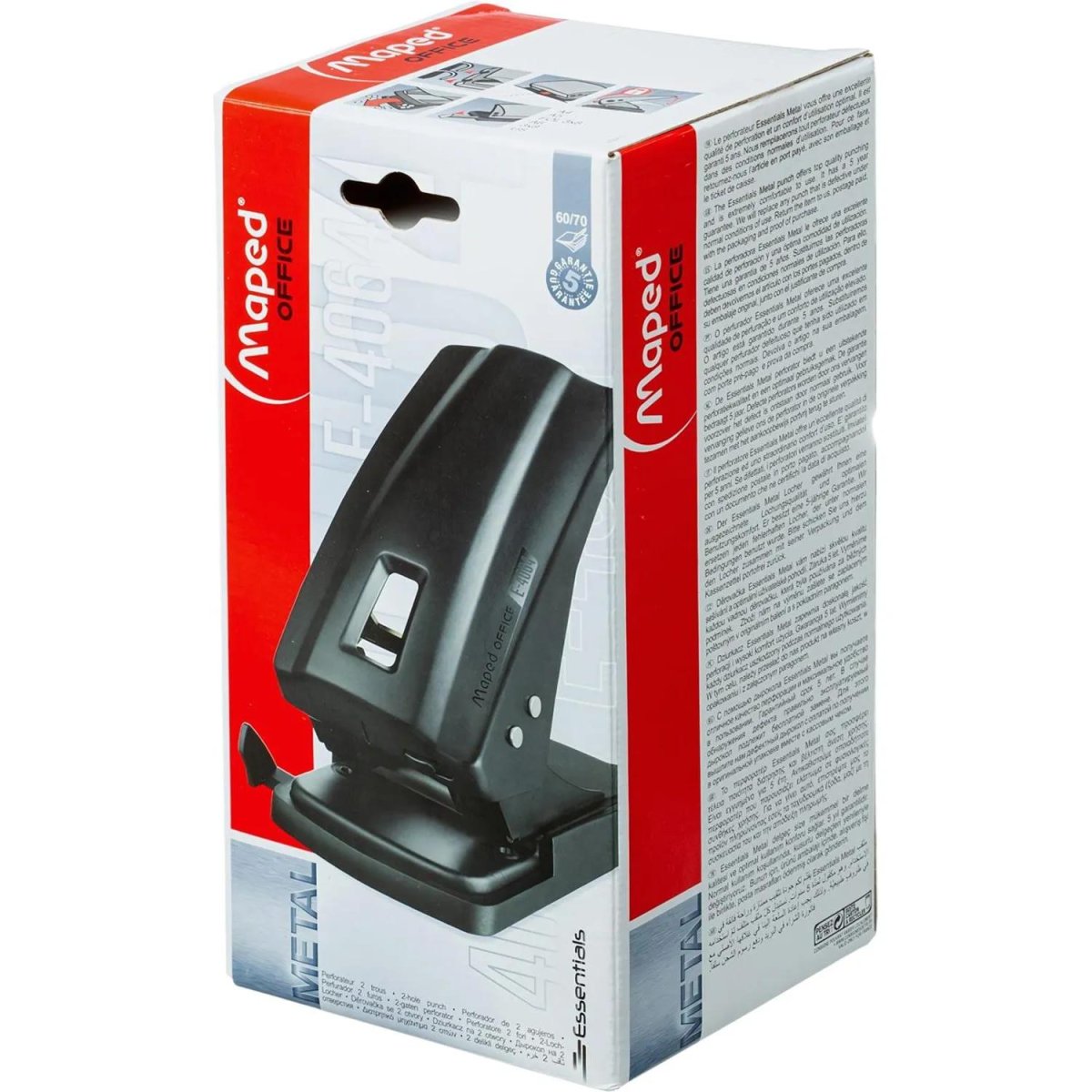 Дырокол Maped ESSENTIALS METAL до 60-70 листов,металл,черный,406411