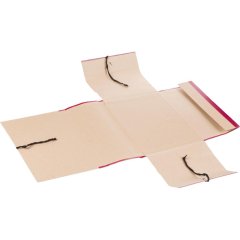 Папка архивная 150мм крафт/бумвинил 4 завязки, бордовая