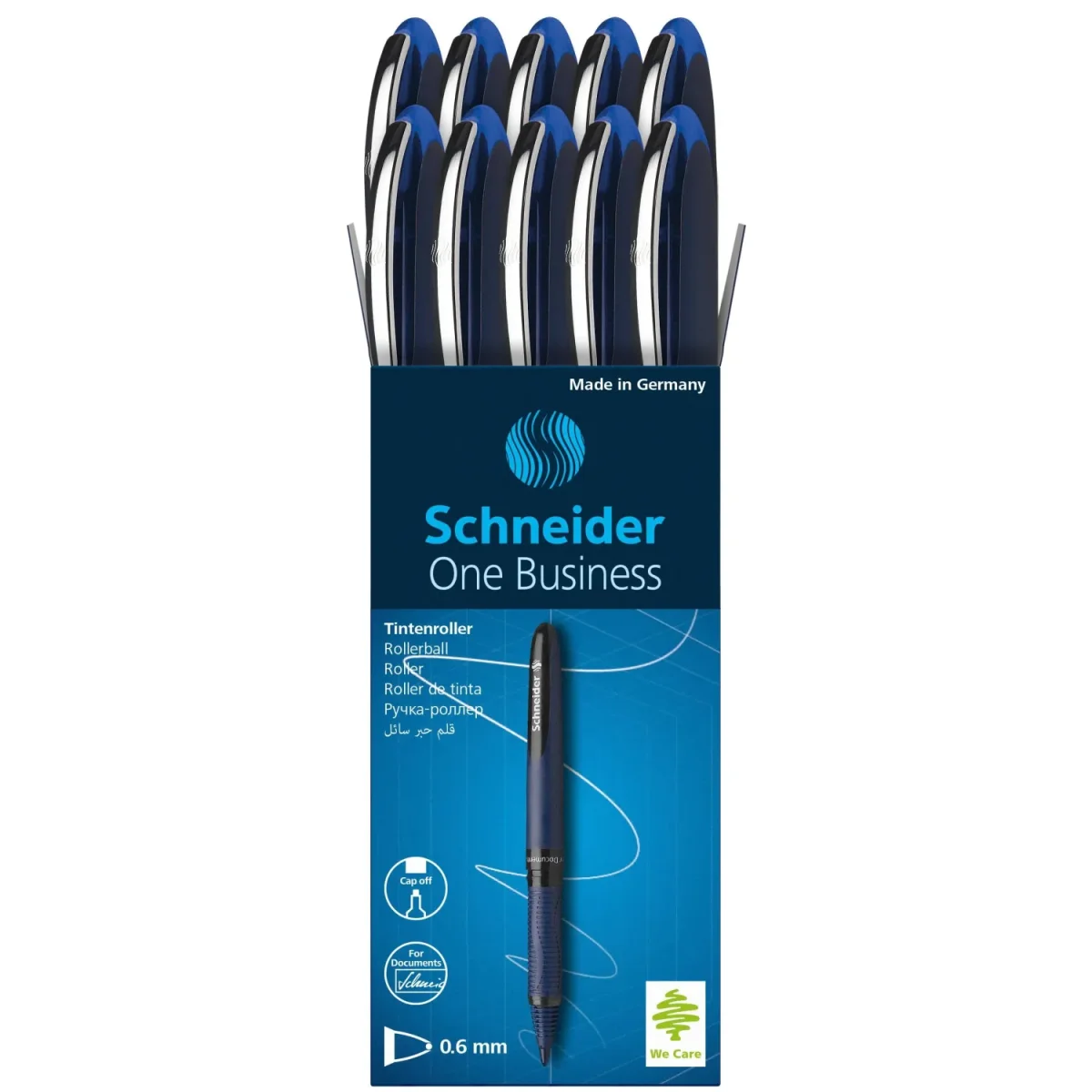 Роллер SCHNEIDER One Business 183003 синий, 0,6 мм