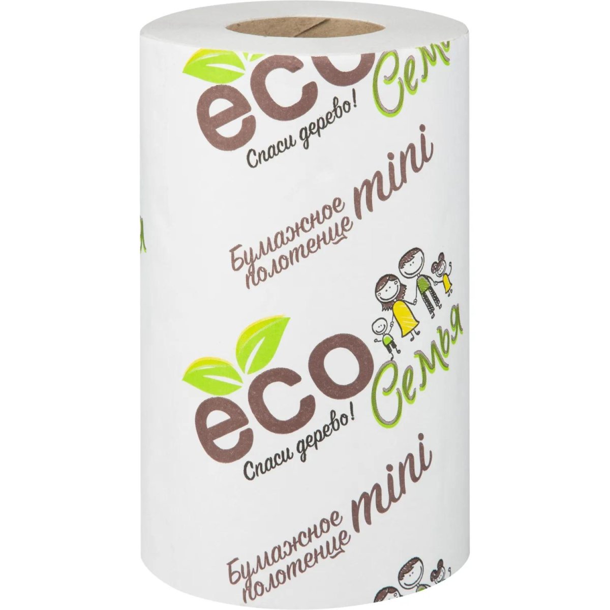Полотенца бумажные ECO Семья mini 1сл серая втулка 38м 20рул/уп