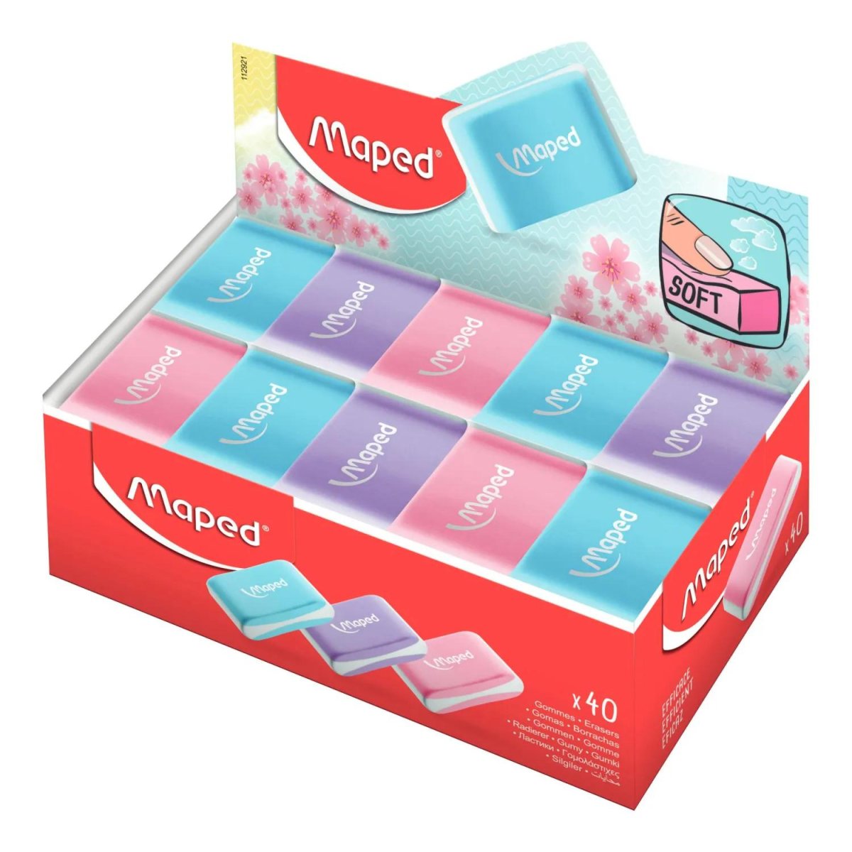 Ластик Maped ESSENTIALS SOFT каучук,мягкий,ассорти,112921