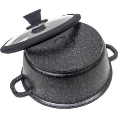 Кастрюля 3,3 л. с крышкой и литыми ручками Panairo Harfe Black
