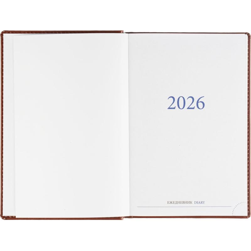 Ежедневник датированный 2026, корич, А5, 148x218 мм,352 стр, АТТАСНЕ Agenda