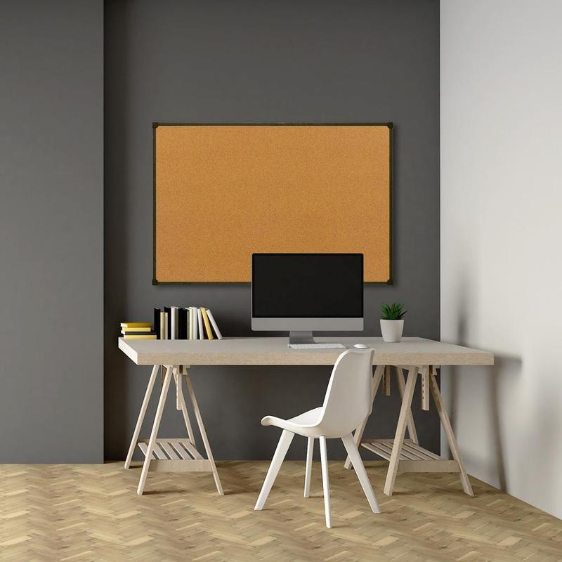 Доска пробковая 90х120 Attache BlackFrame черная рама