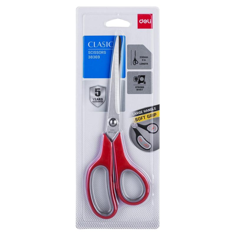 Ножницы Deli E38369 Essential Soft офисные 230мм ТПЭ сталь ассорти