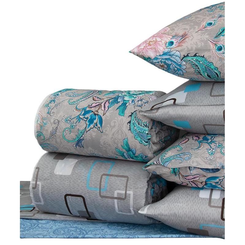 Набор спальный Летний 1,5сп (одеяло, 2 нав.-70х70, простынь- ПЭ 100%), микс