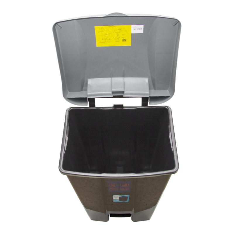 Контейнер-бак мусорный 110 л пластиковый на 2-х колесах с крышкой, серый