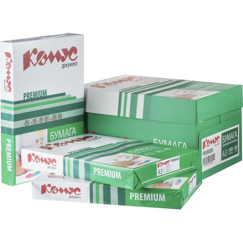 Бумага КОМУС ДОКУМЕНТ Premium (А3, марка А, 80 г/кв.м, 500 л)