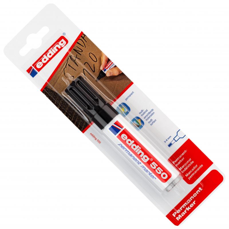 Маркер перманентный EDDING 550/1 черный 3-4мм круглый наконечник, блистер