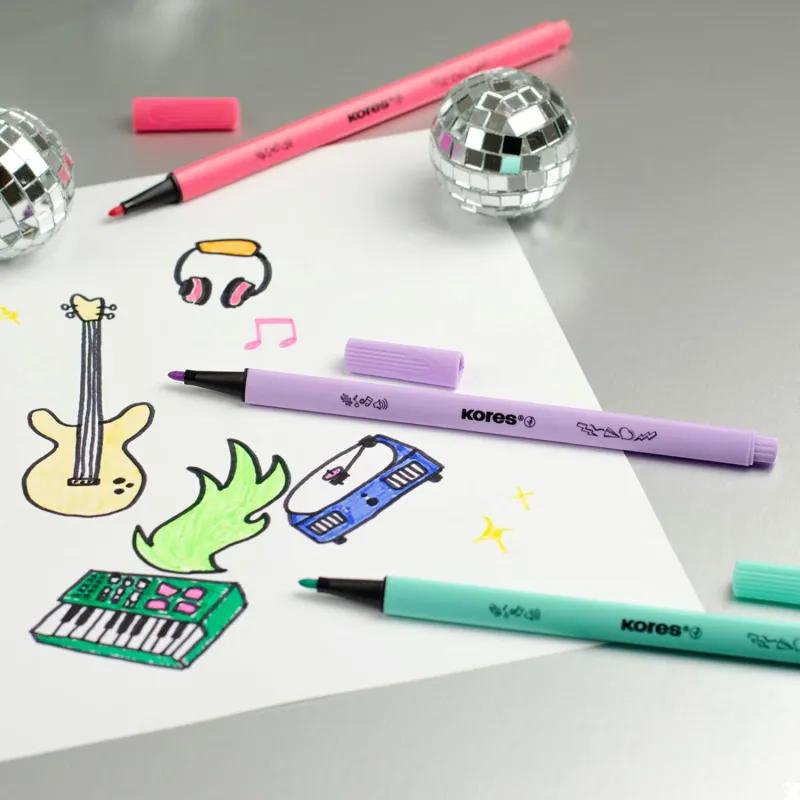 Фломастеры K-BEATS наб 26цв в коробке,пастель,неон.цв