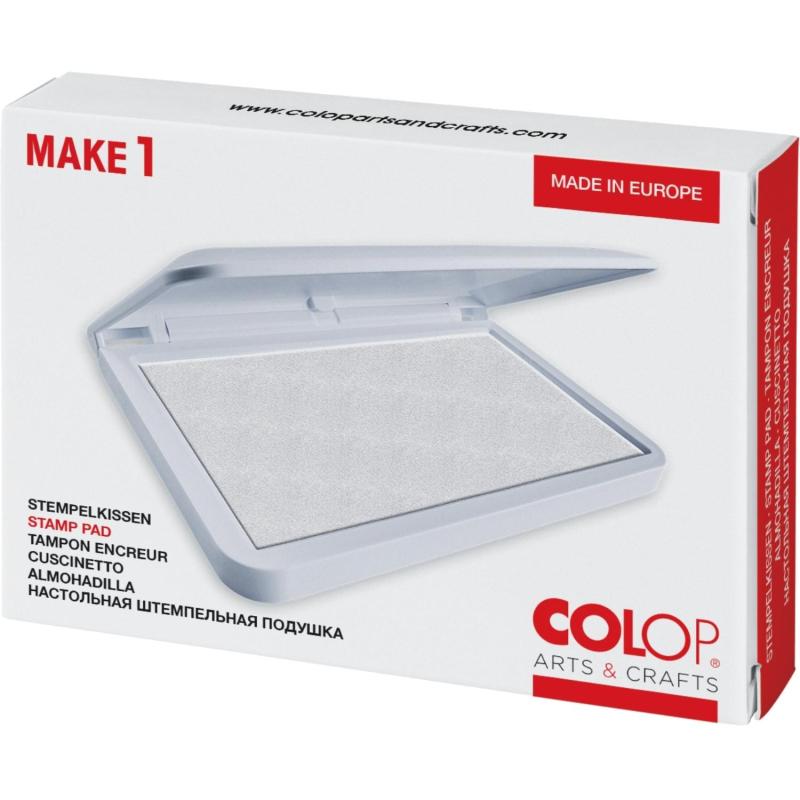 Подушка штемпельная настольная Make1 белая 9х5см