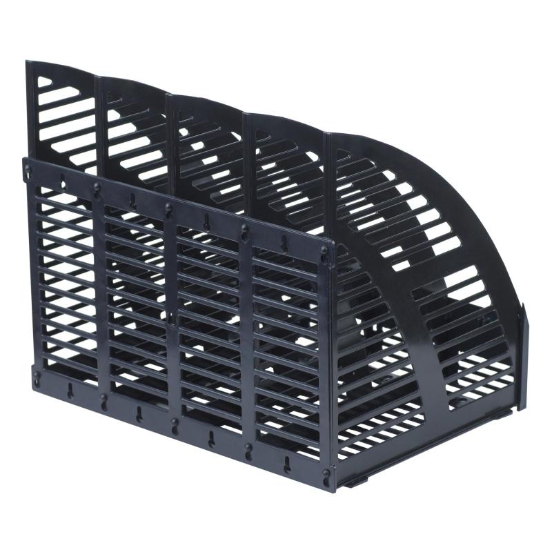 Лоток вертикальный Attache 320мм, 4 отделения сборный черный 2С69