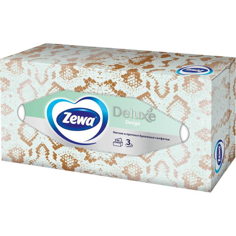 Салфетки косметические ZEWA-Deluxe 28420/3849 3-сл.90шт./уп.