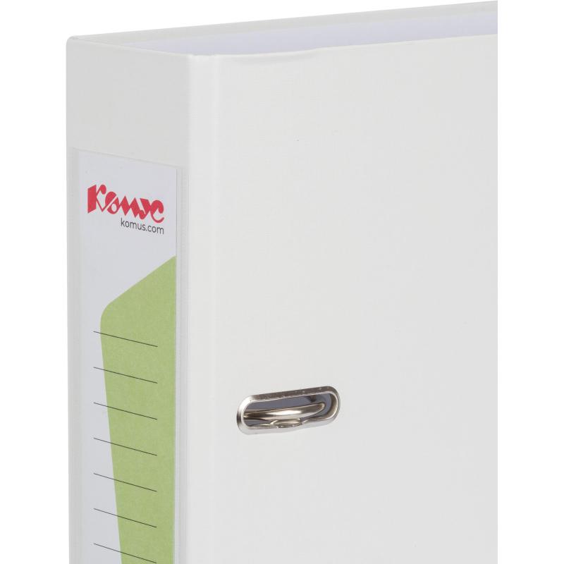 Папка-регистратор Комус Экономи 75мм белый жасмин,ПБП1,карм.кор.,мет.уг