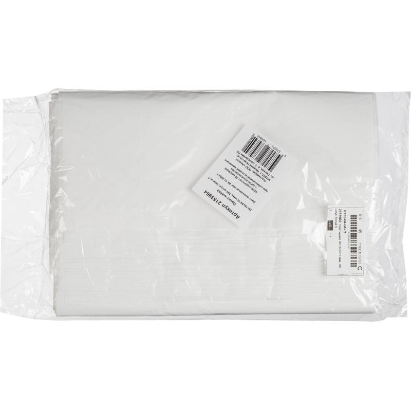 Пакет-майка 28+15х54/15 мкм, 100 шт/уп, белый S