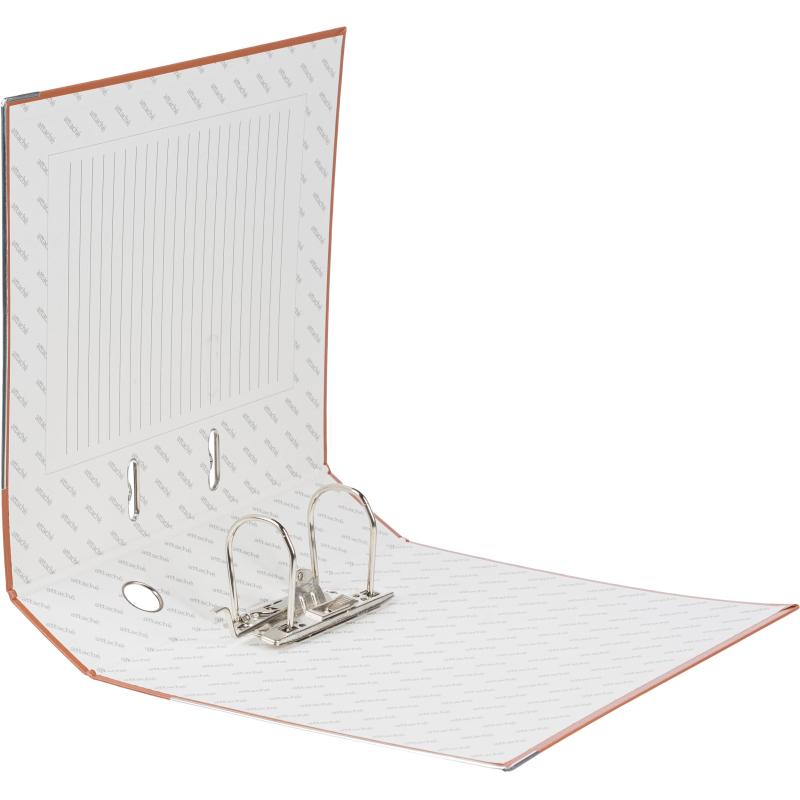 Папка-регистратор 75мм Attache А4, темно-сер., тиснение кожа, мет. угол