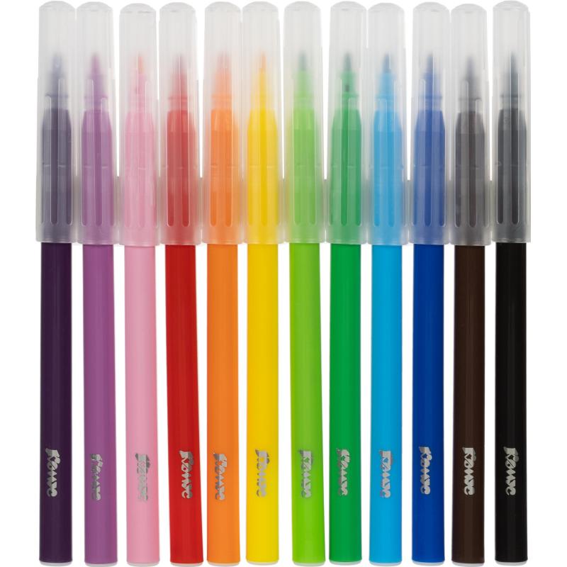 Фломастеры Комус Класс Максики 12 цв. наб.,вентилир.,смыв., карт. упак