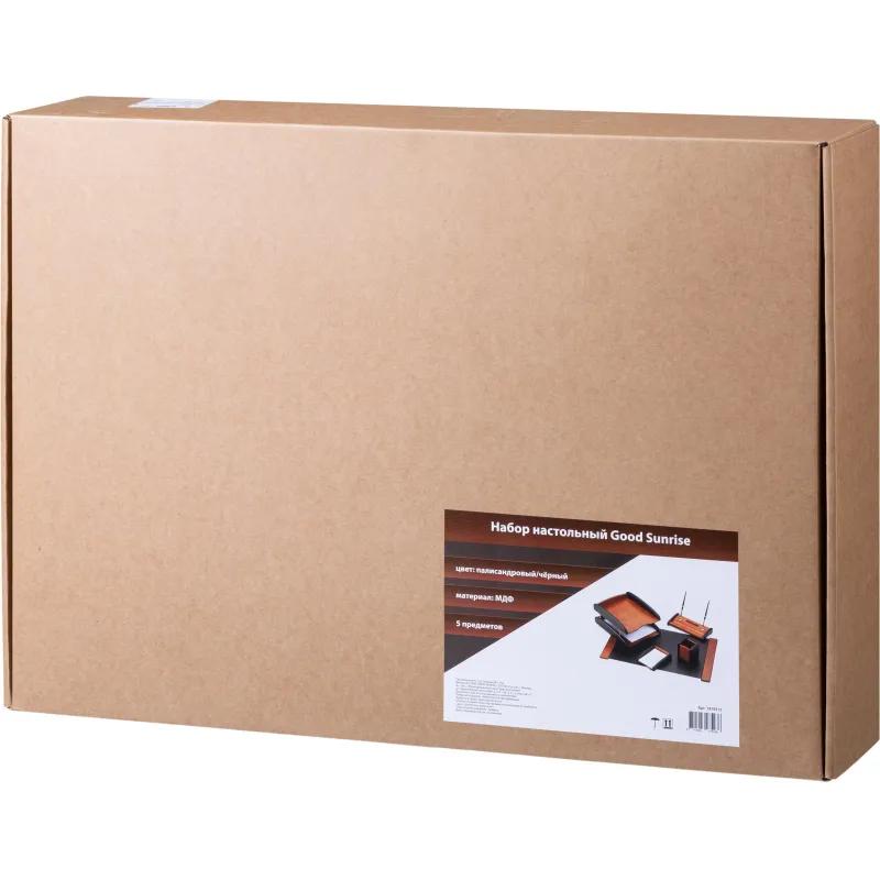 Набор настольный RS5M-3A на 5 предметов из МДФ, цвет: палисандровый/черный