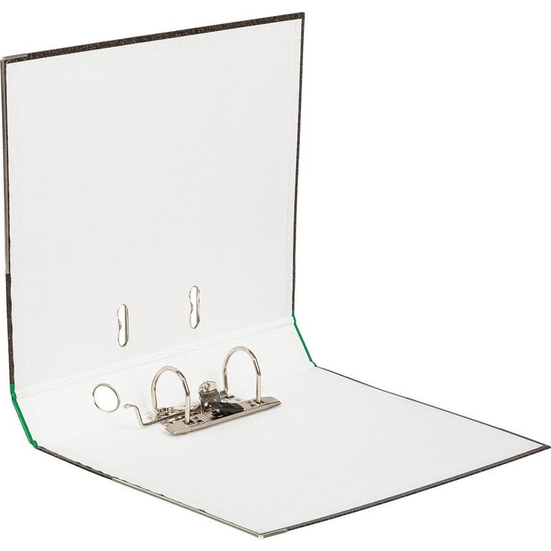 Папка-регистратор  50 мм мрамор с зелым кор,мет.уг,бум/бум