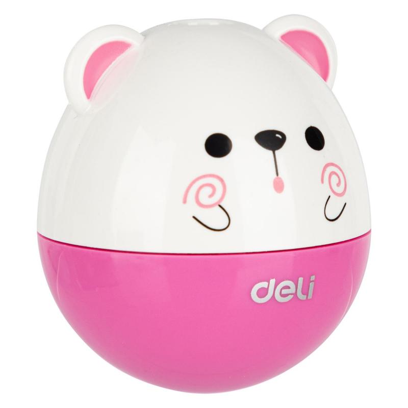 Точилка ручная Deli, 1 отв., с контейнером, пластик, картонная уп., ассорти