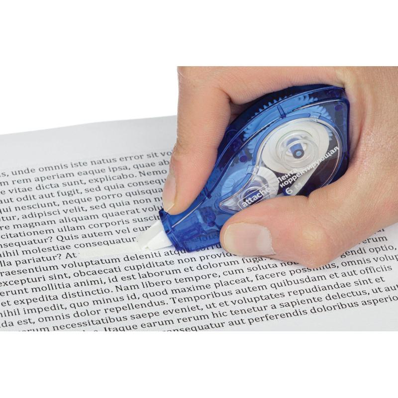 Корректирующая лента Attache 5ммх6м, цвет корпуса в ассортименте