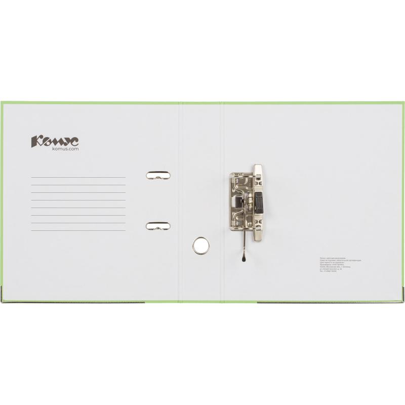 Папка-регистратор Комус Экономи 75мм персидский лайм,ПБП1,карм.кор.,мет.уг
