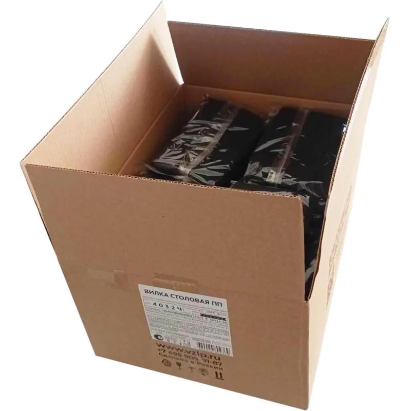 Вилка одноразовая столовая 173,5мм, черная, ПП,  1000 шт/кор