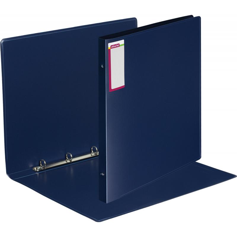 Папка на 4-х кольцах пласт. 25мм вертик. А3 ATTACHE, синий
