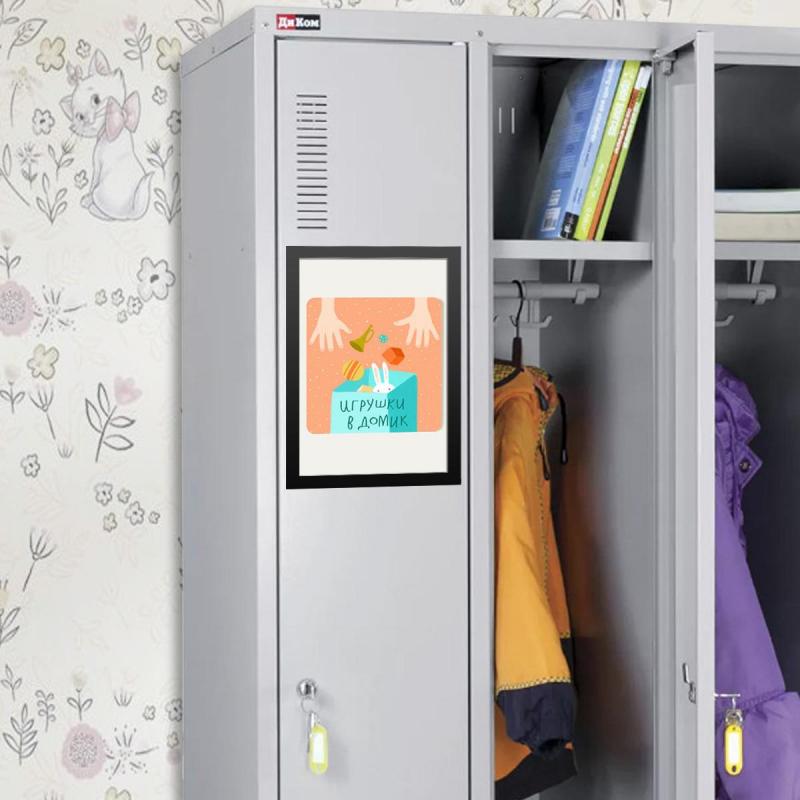 Рамка магнитная настенная Attache А4 ПЭТ, черная, 5 шт/уп