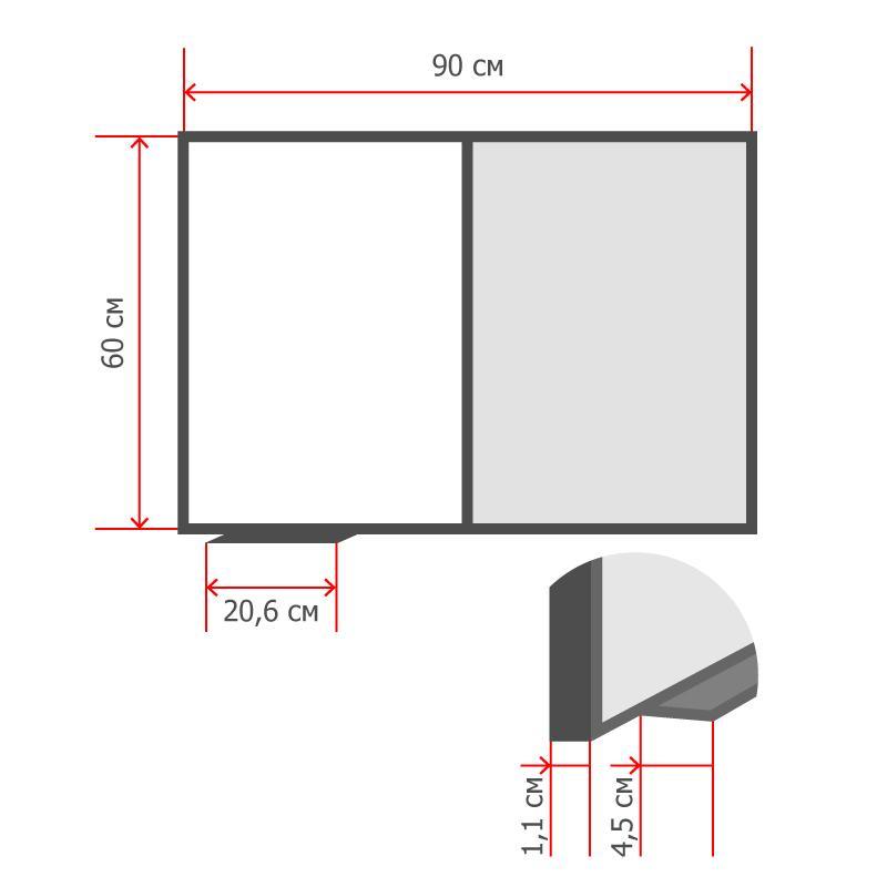 Доска для информации комб.пробков/магн-маркерная лак 60х90см алюм.ра Combo
