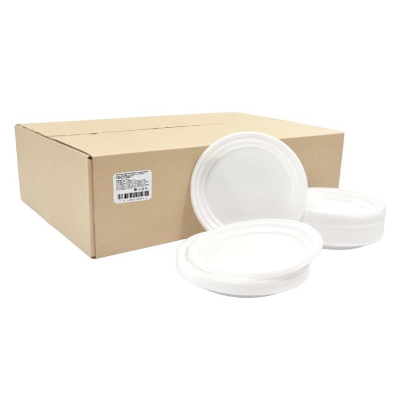 Тарелка одноразовая Комус d 210мм, белая, ПП, 500 шт/кор