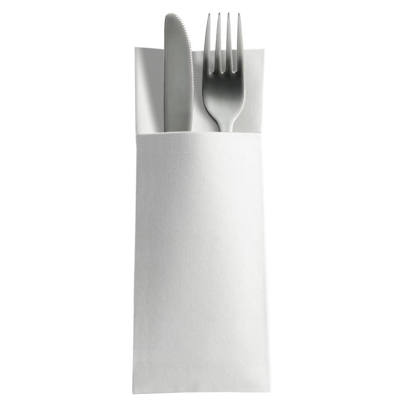 Салфетки бумажные д/столовых прибор.конвертAIRLAID 32x40см бел50шт/уп 58201
