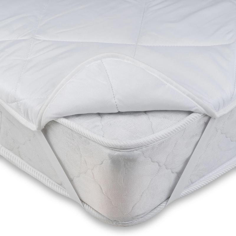 Наматрасник Luscan 90х200 стеганый, с резинкой по углам, 80г/м2, белый