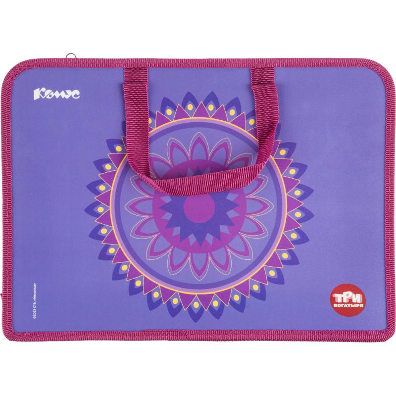 Папка для тетрадей КОМУС Три богатыря Аленушка,А4,молн,руч,пласт,75,ПТ 14-4