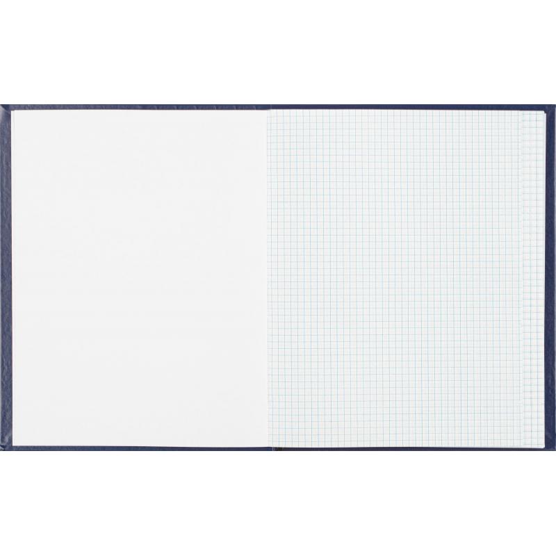 Книга учета 96л. в клетку офсет, обл.бумвинил синий