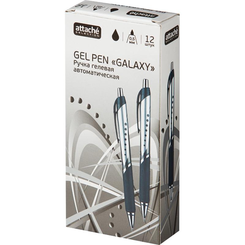 Ручка гелевая автомат.Galaxy,черн.корп,черный,манж