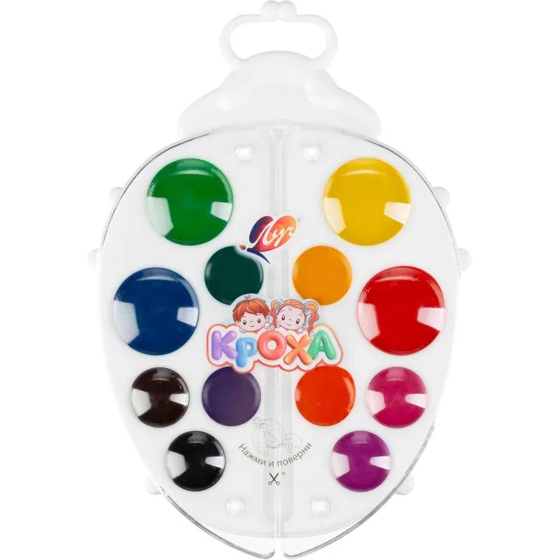 Краски акварельные  Кроха Божья коровка, 12 цв. б/к 32С 2077-08 набор