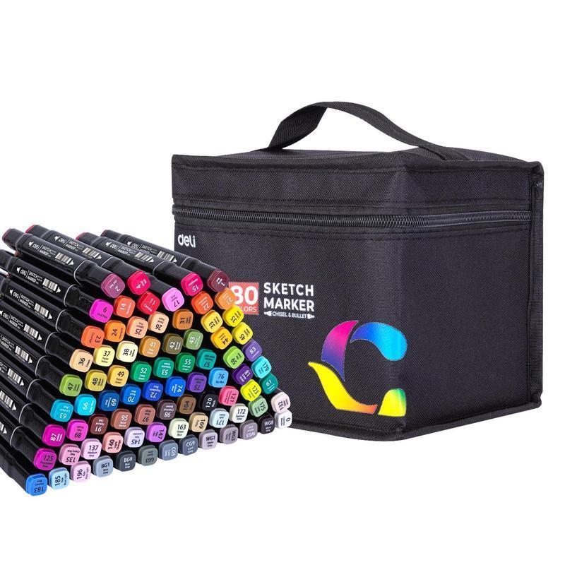 Набор маркеров для скетчинга Deli 80цв. двухстор., E70806-80